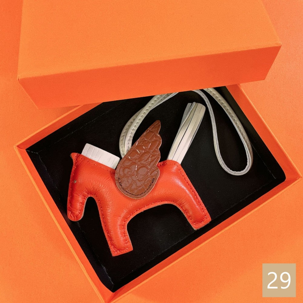 Lambskin Leather Bag Charm, Mini Flying Horse