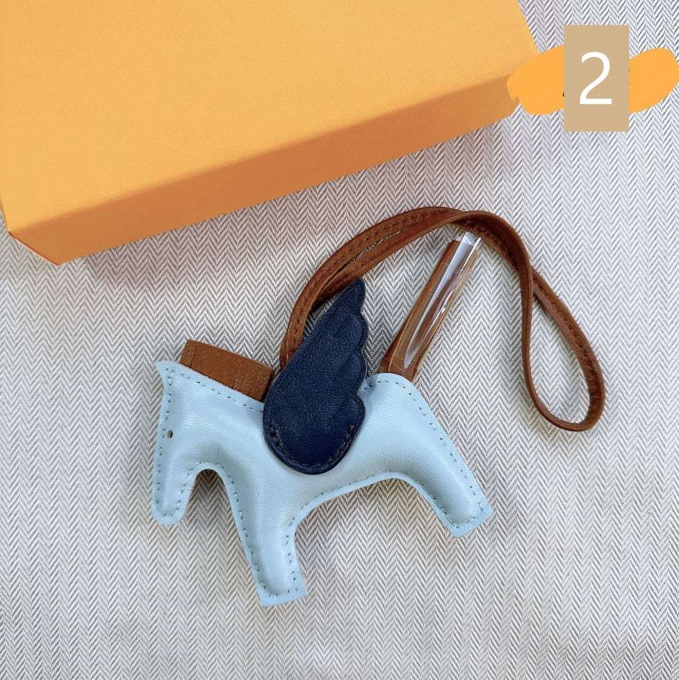 Lambskin Leather Bag Charm, Mini Flying Horse