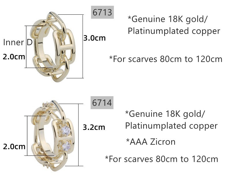 Echte 18 Karat vergoldete Schalringe mit AAA-Zicron