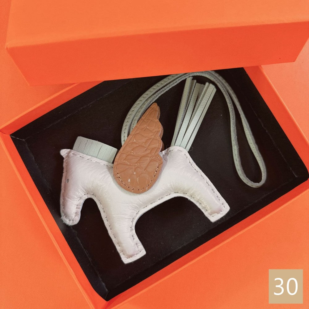 Lambskin Leather Bag Charm, Mini Flying Horse