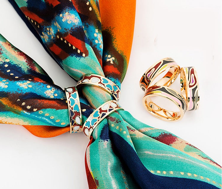 Color Enamel Scarf Buckles - Awulook