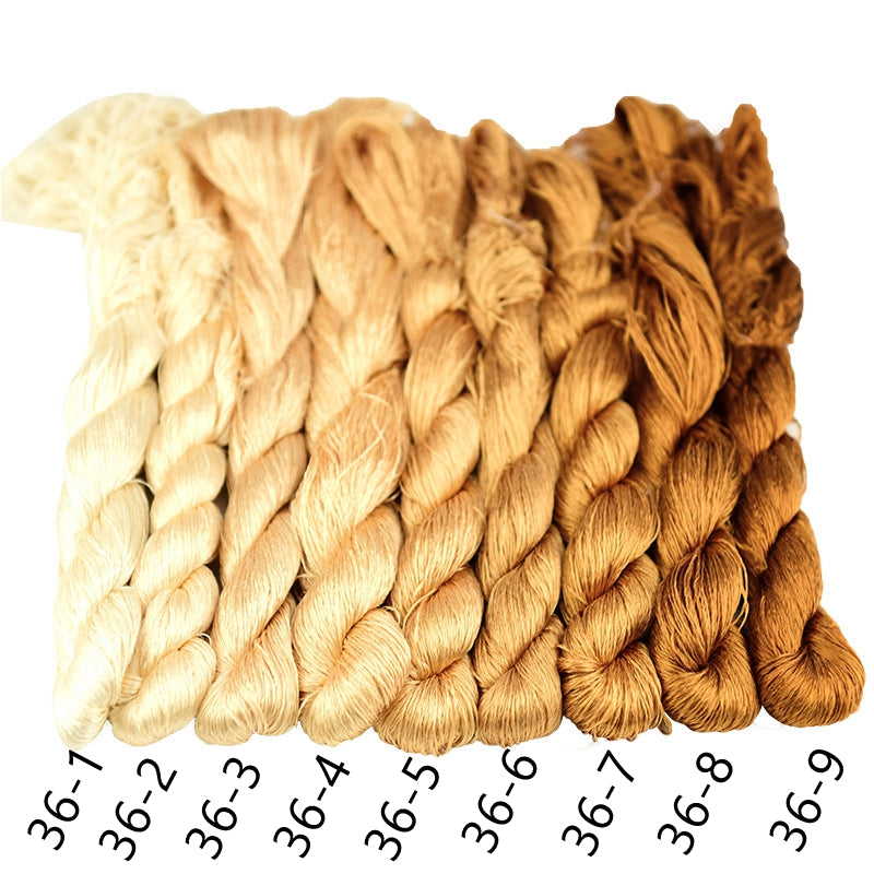 100% Mulberry Silk Embroidery Thread Skeins, Brown, Coffee Colors, 400meters
