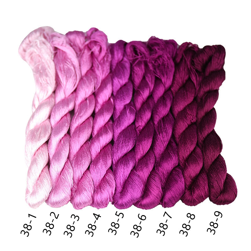 100% Mulberry Silk Embroidery Thread Skeins, Purple Colors, 400meters