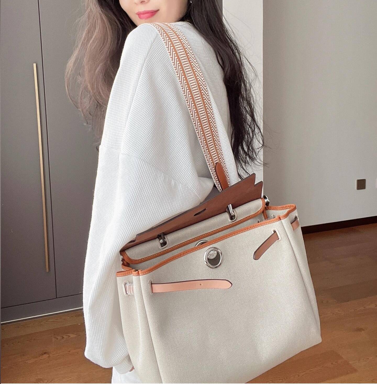 Bandoulière en cuir et toile élargie de 5 cm/2 pouces pour sac à main