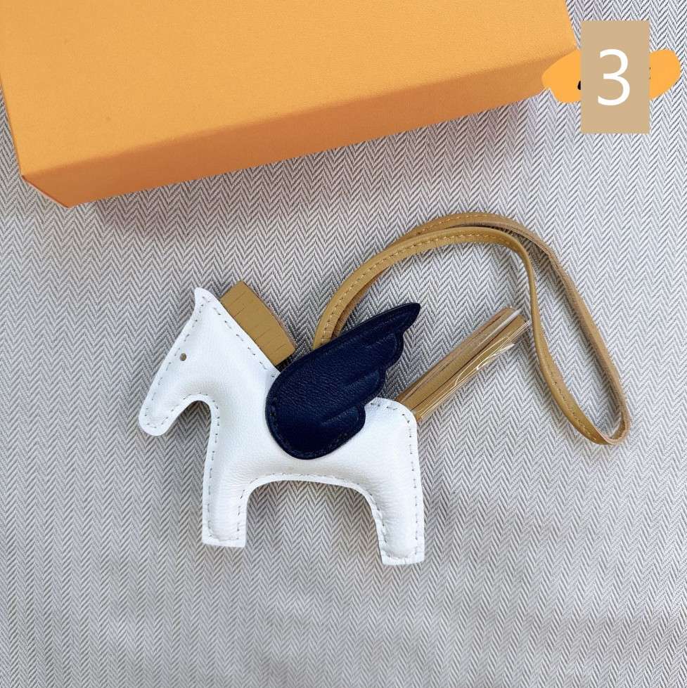Lambskin Leather Bag Charm, Mini Flying Horse
