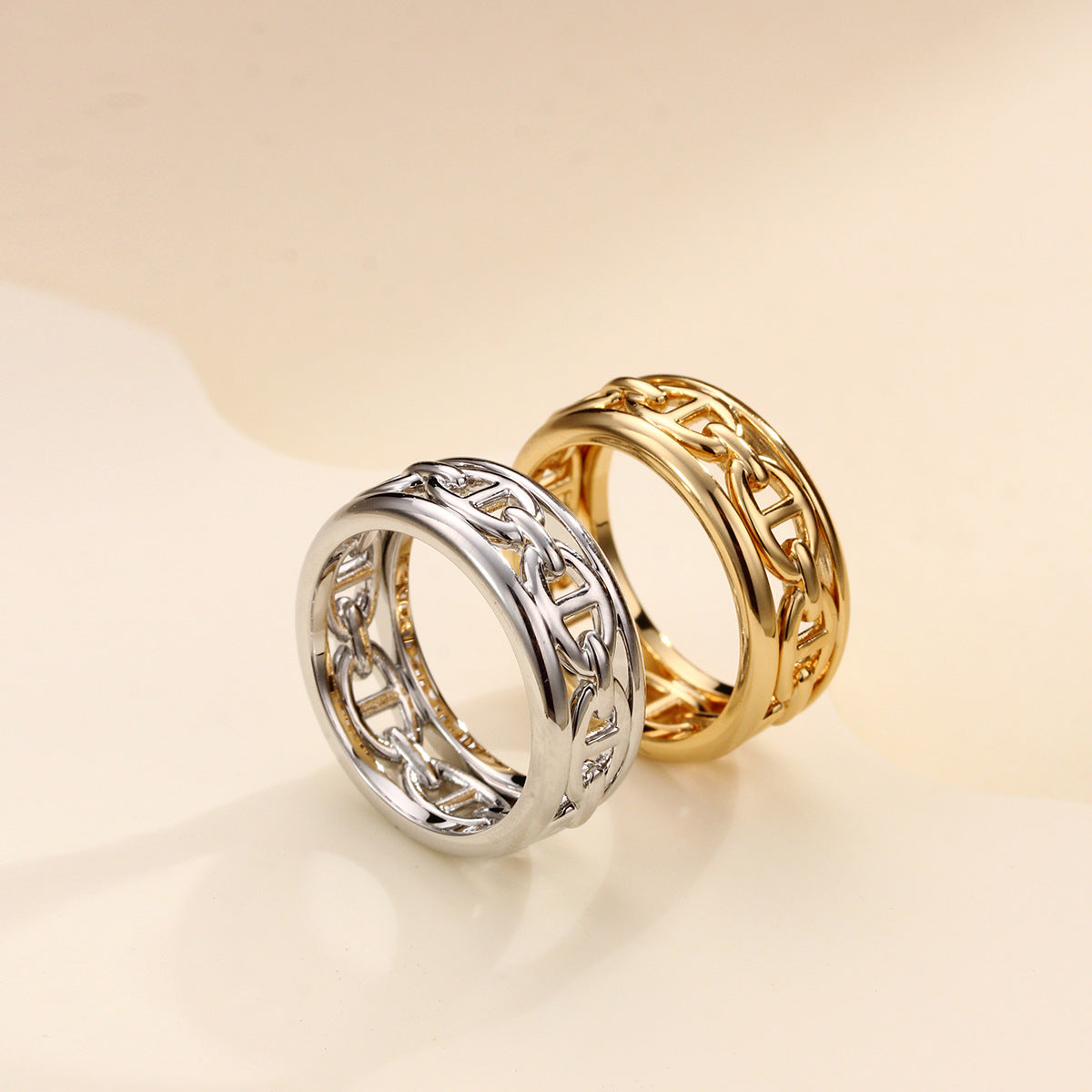 Echte Schalringe mit 18-Karat-Gold/Platin-Beschichtung