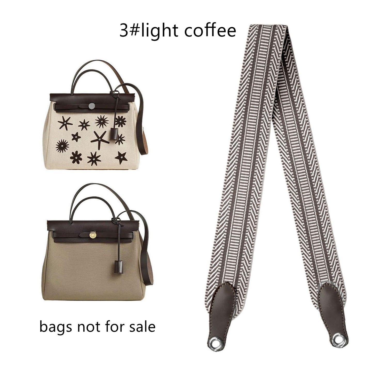 Bandoulière en cuir et toile élargie de 5 cm/2 pouces pour sac à main