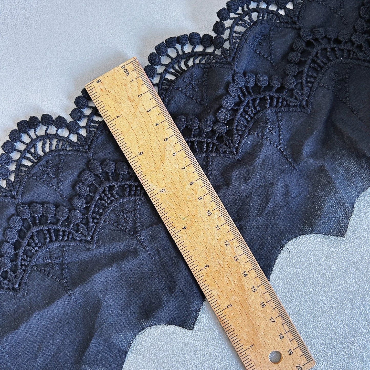 Embroidered Cotton Lace Trim, Scalloped Border Trim