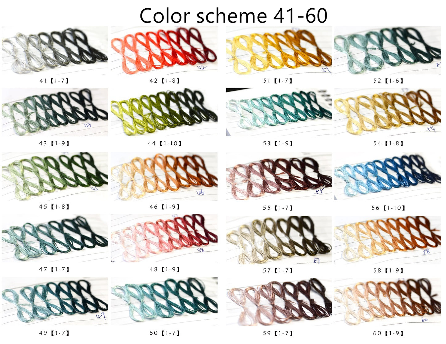 100% Mulberry Silk Embroidery Thread Skeins, Total 970 Colors/118 Color Schemes