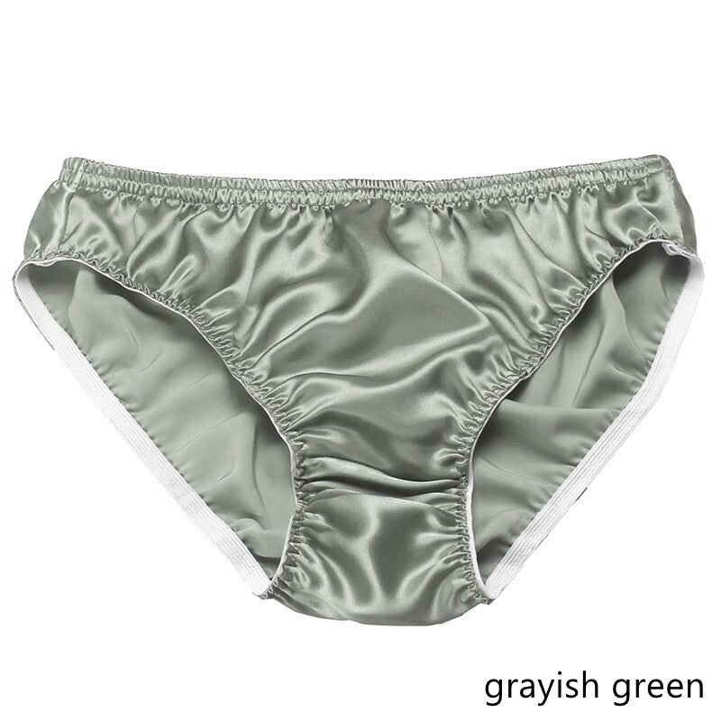 Men's Silk Boxer Briefs Underwear, 30 colors+