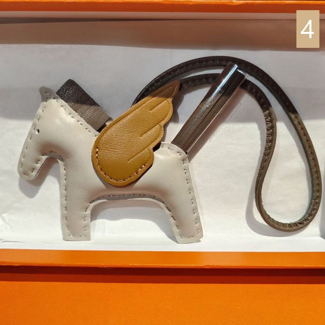 Lambskin Leather Bag Charm, Mini Flying Horse