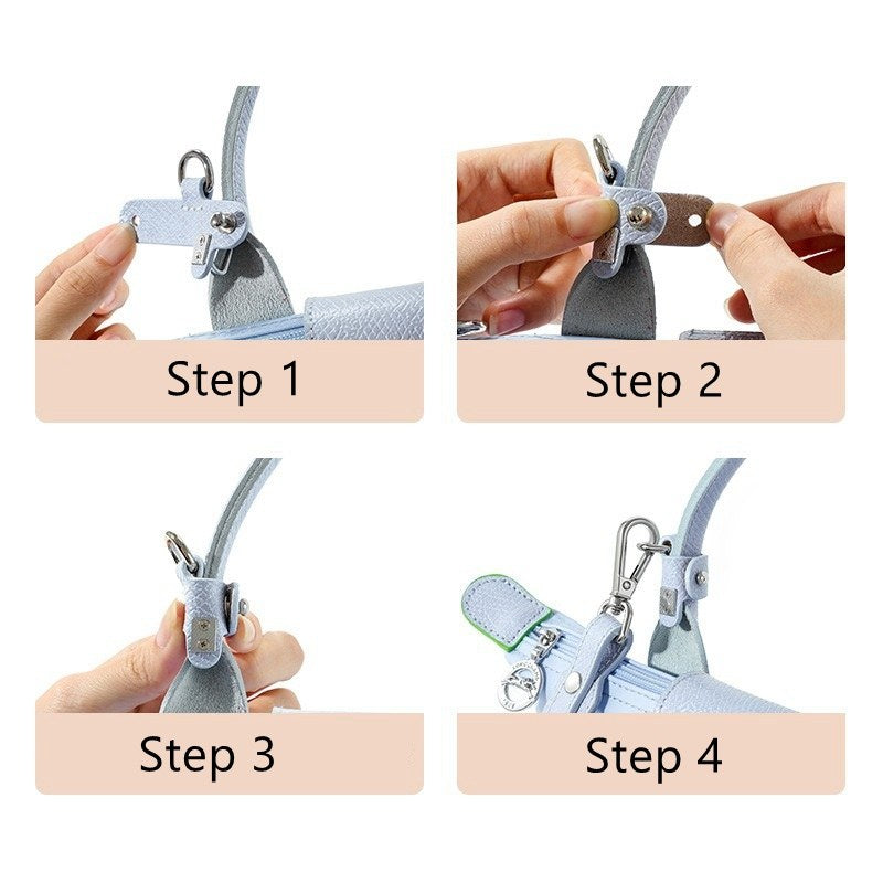 Bandoulière en cuir réglable + kit de conversion pour pochette Le Pliage