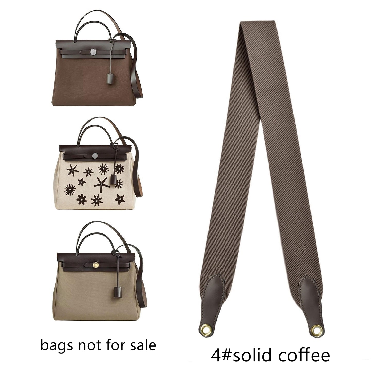 Bandoulière en cuir et toile élargie de 5 cm/2 pouces pour sac à main