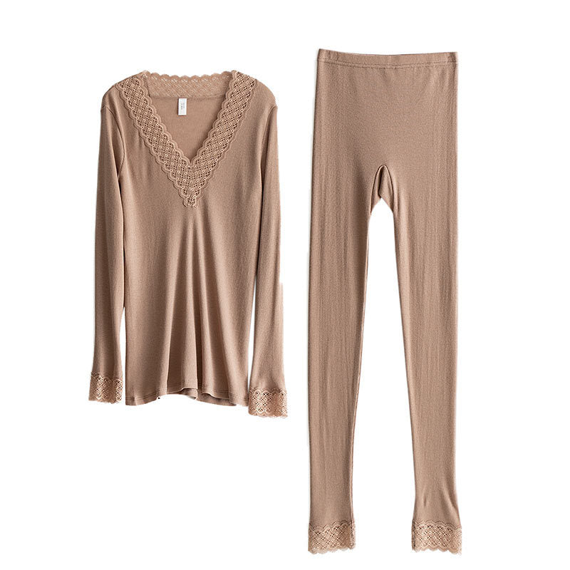 Women Wool Silk Thermal Underwear Set - Awulook
