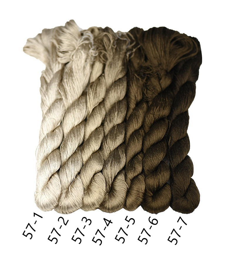 100% Mulberry Silk Embroidery Thread Skeins, Brown, Coffee Colors, 400meters