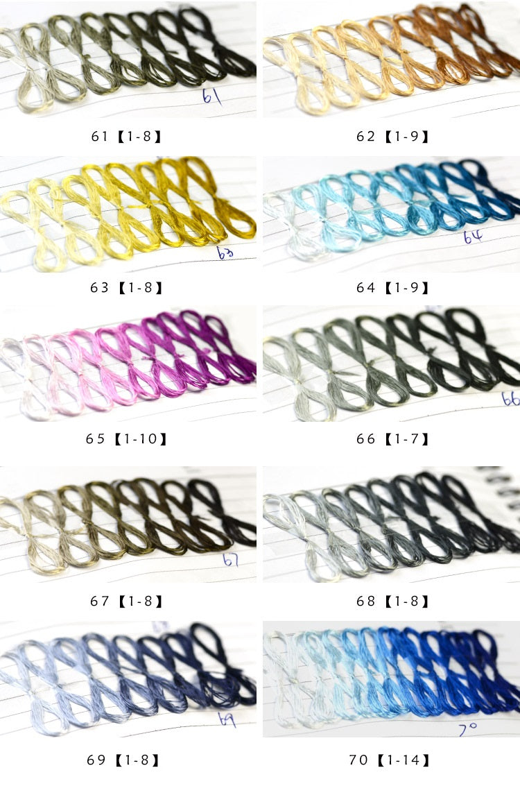 100% Mulberry Silk Embroidery Thread Skeins, Total 970 Colors/118 Color Schemes