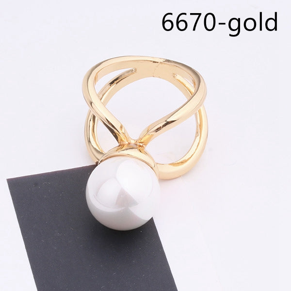 Gold Plated Pearl Scarf Rings/ Buckles