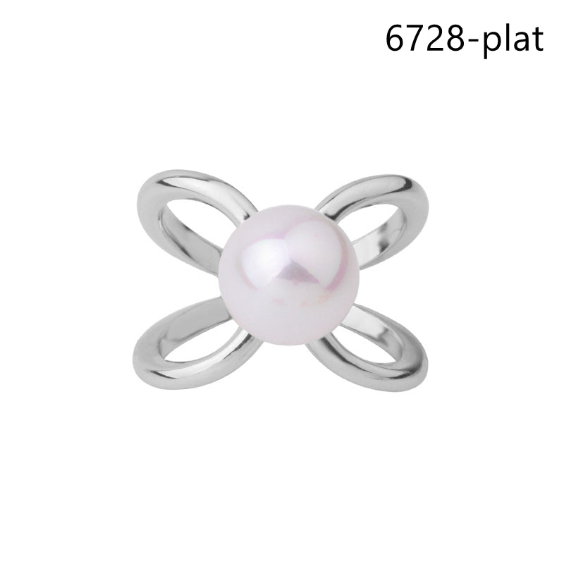 Gold Plated Pearl Scarf Rings/ Buckles
