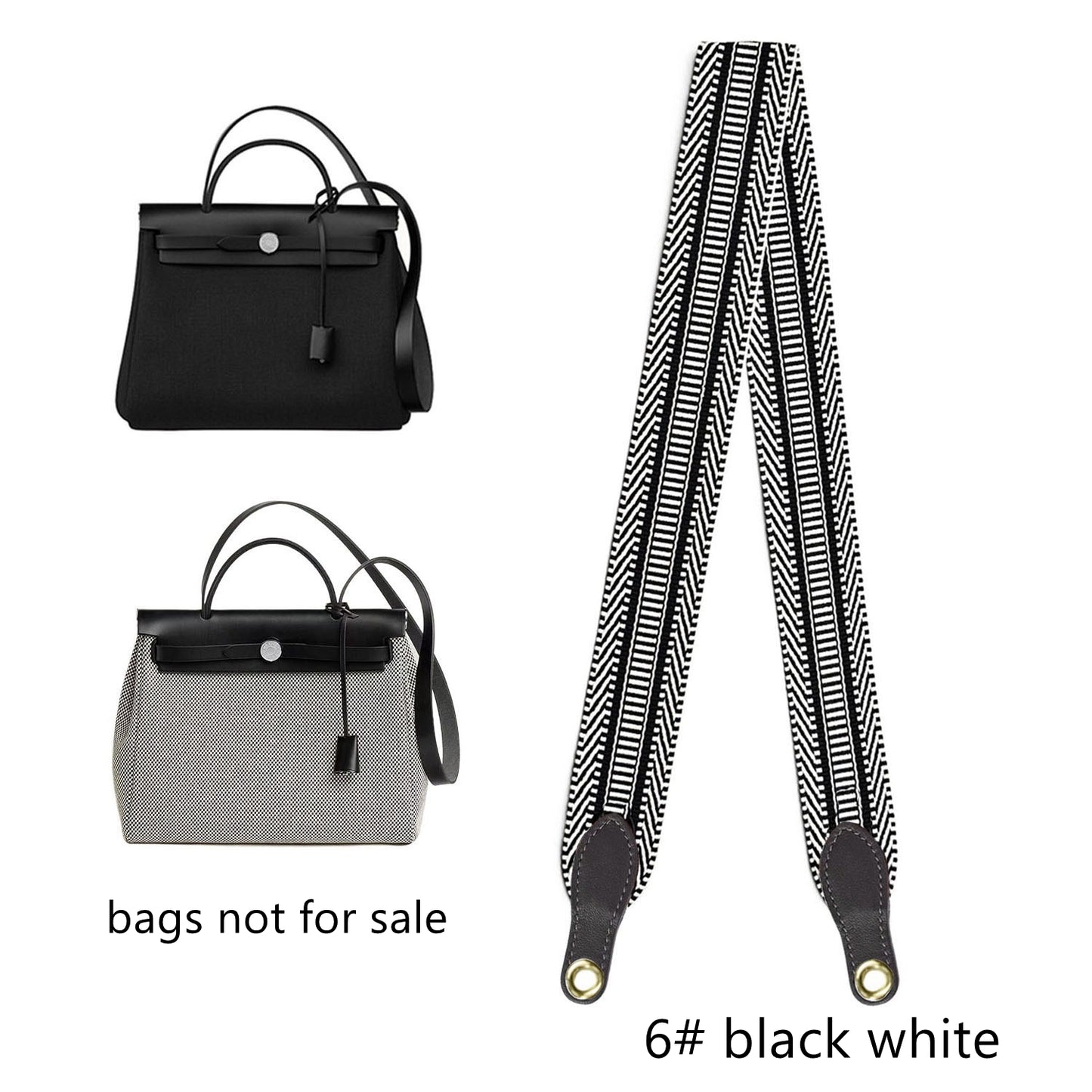 Bandoulière en cuir et toile élargie de 5 cm/2 pouces pour sac à main