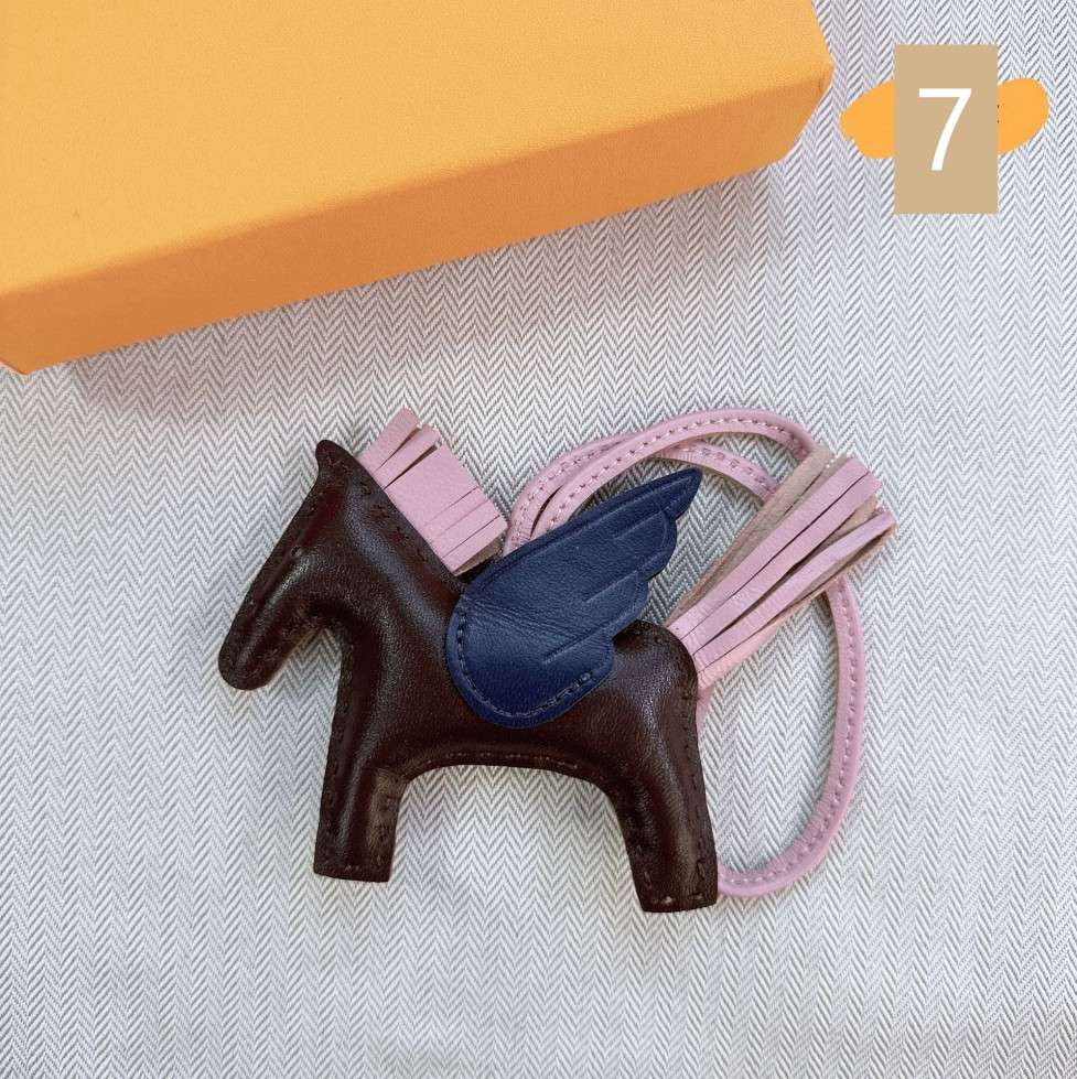 Lambskin Leather Bag Charm, Mini Flying Horse