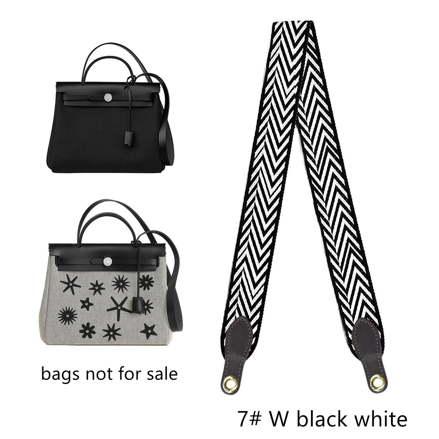 Bandoulière en cuir et toile élargie de 5 cm/2 pouces pour sac à main