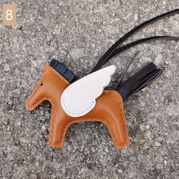 Lambskin Leather Bag Charm, Mini Flying Horse