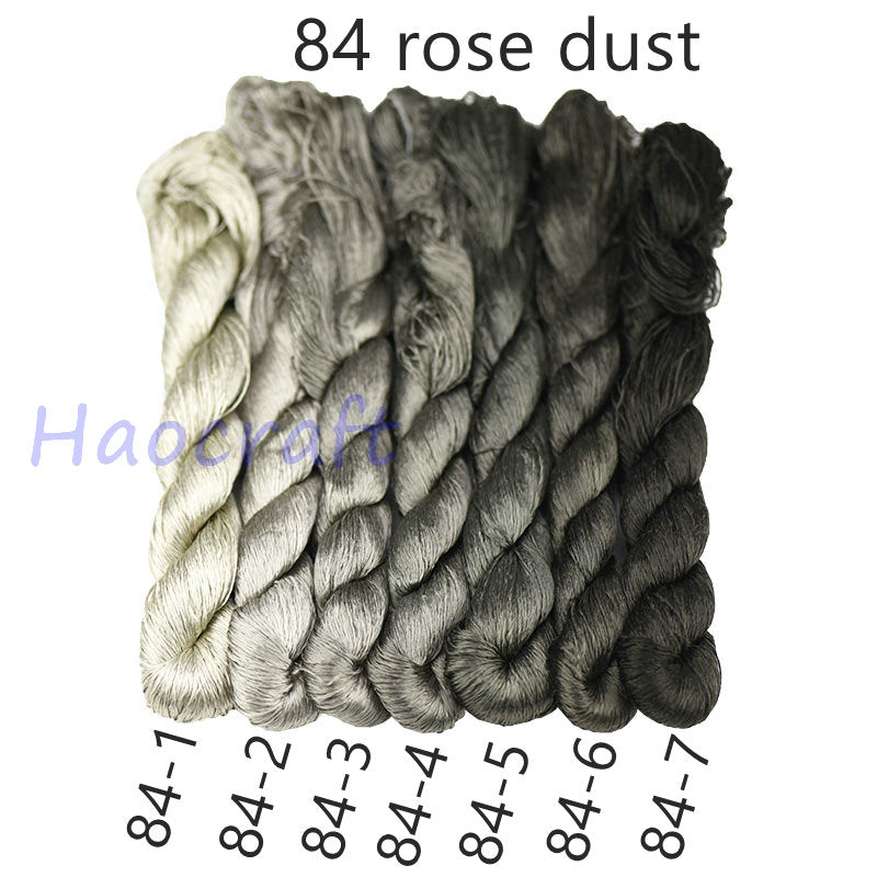 100% Mulberry Silk Embroidery Thread Skeins, Black, White, Gray colors, 400meters