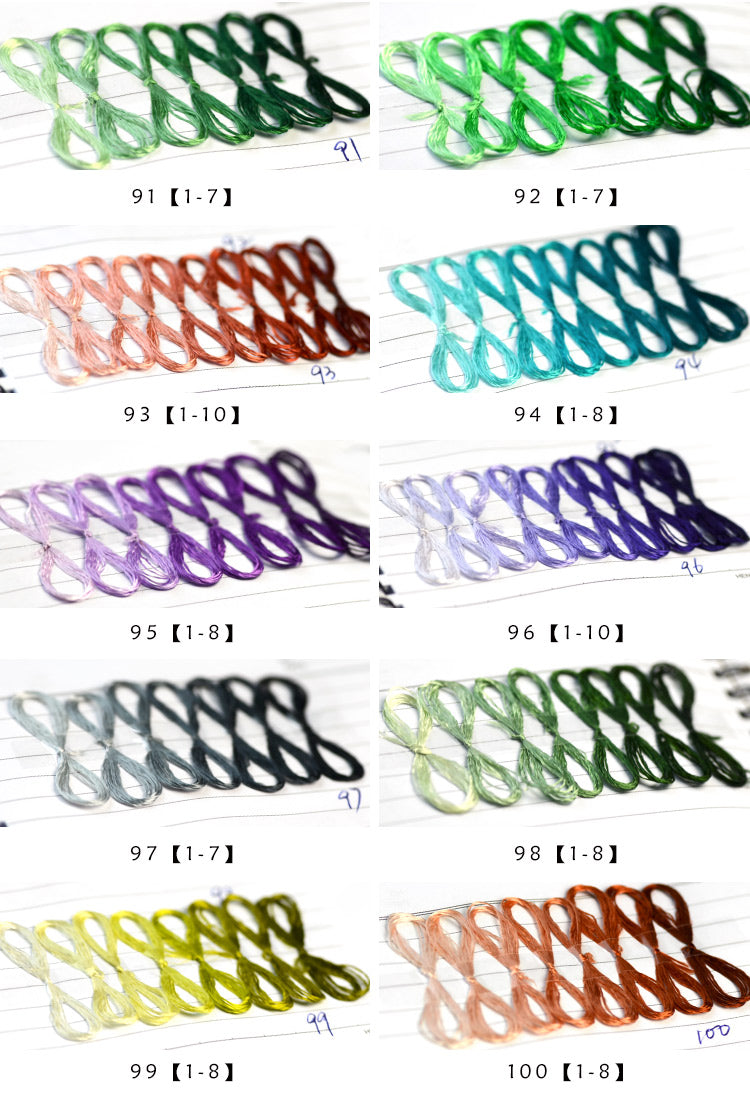 100% Mulberry Silk Embroidery Thread Skeins, Total 970 Colors/118 Color Schemes