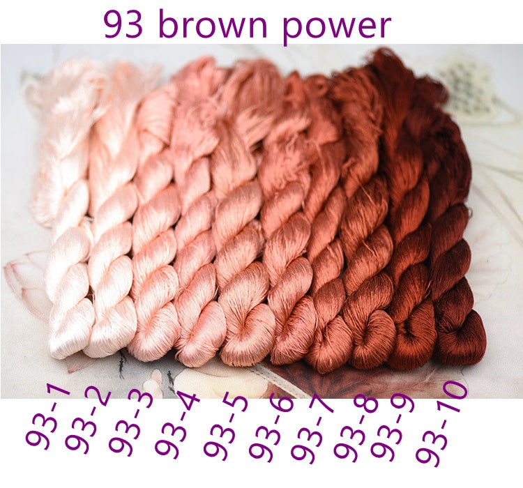 100% Mulberry Silk Embroidery Thread Skeins, Pink Colors, 400meters