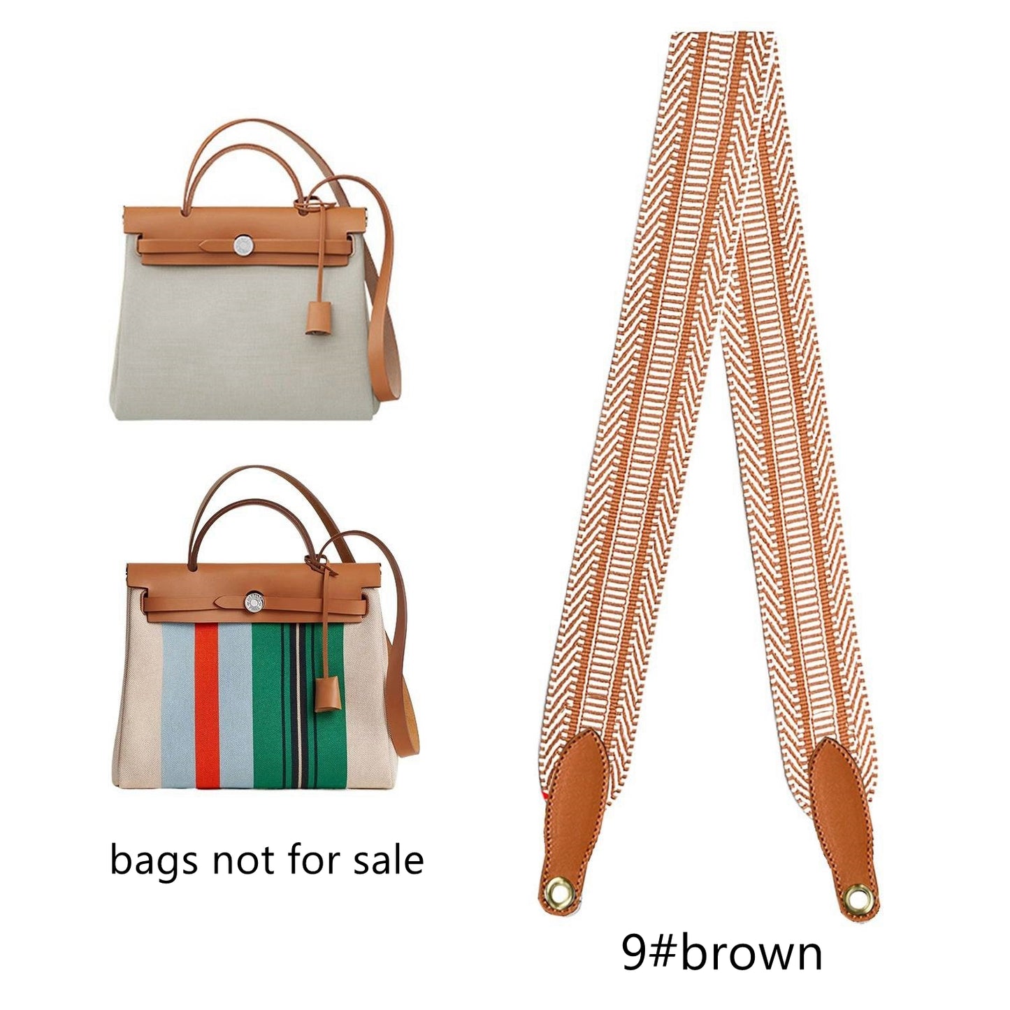 Bandoulière en cuir et toile élargie de 5 cm/2 pouces pour sac à main