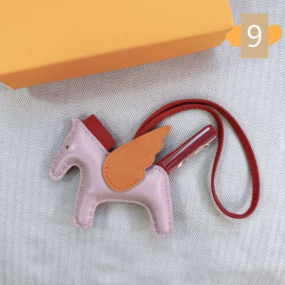 Lambskin Leather Bag Charm, Mini Flying Horse