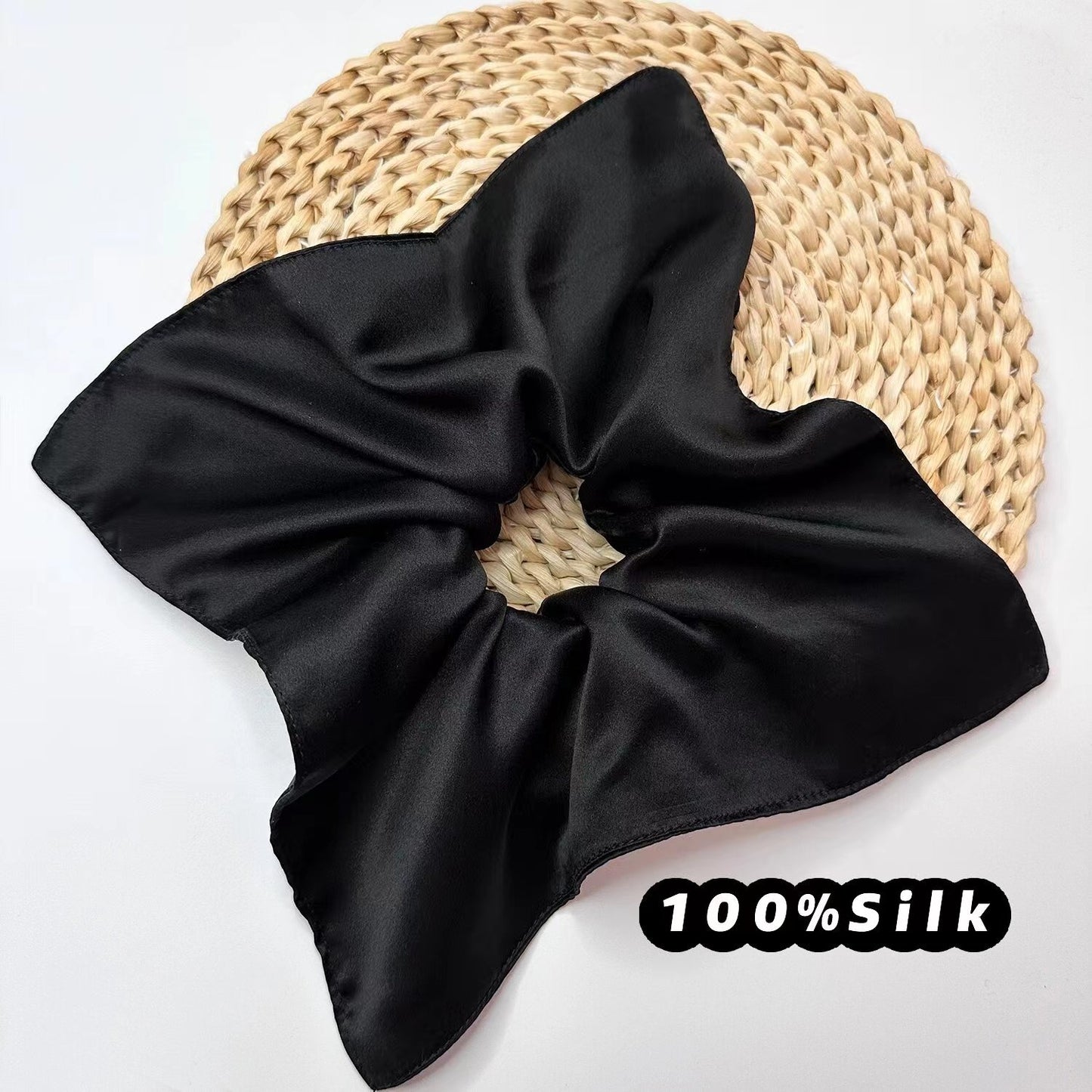 Chouchou pour cheveux 100 % soie 30Momme avec nœud