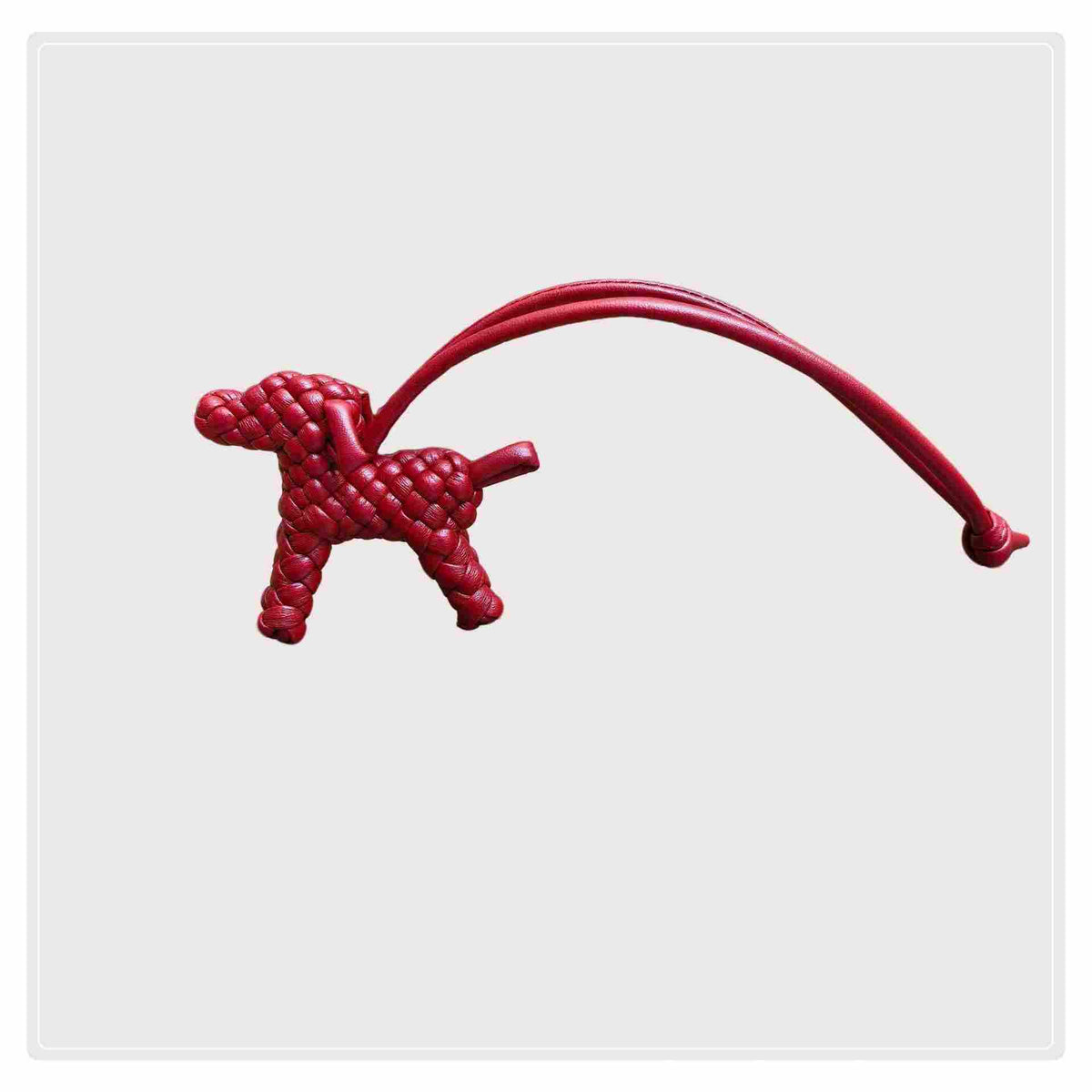 BV Leather Woven Dog Charm