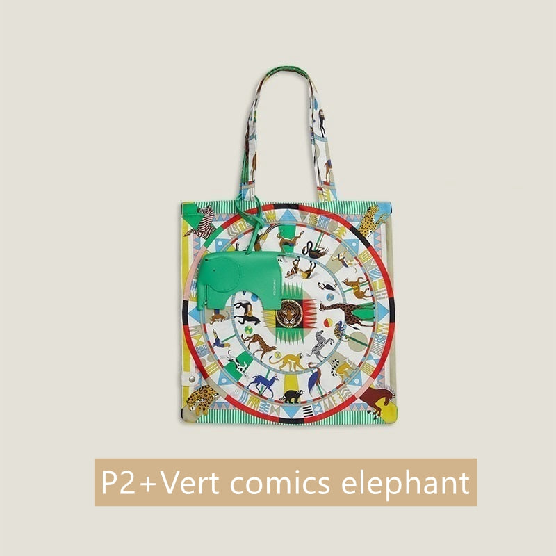 Twilly Silk Tote Bag/ Elephant Bag Charm