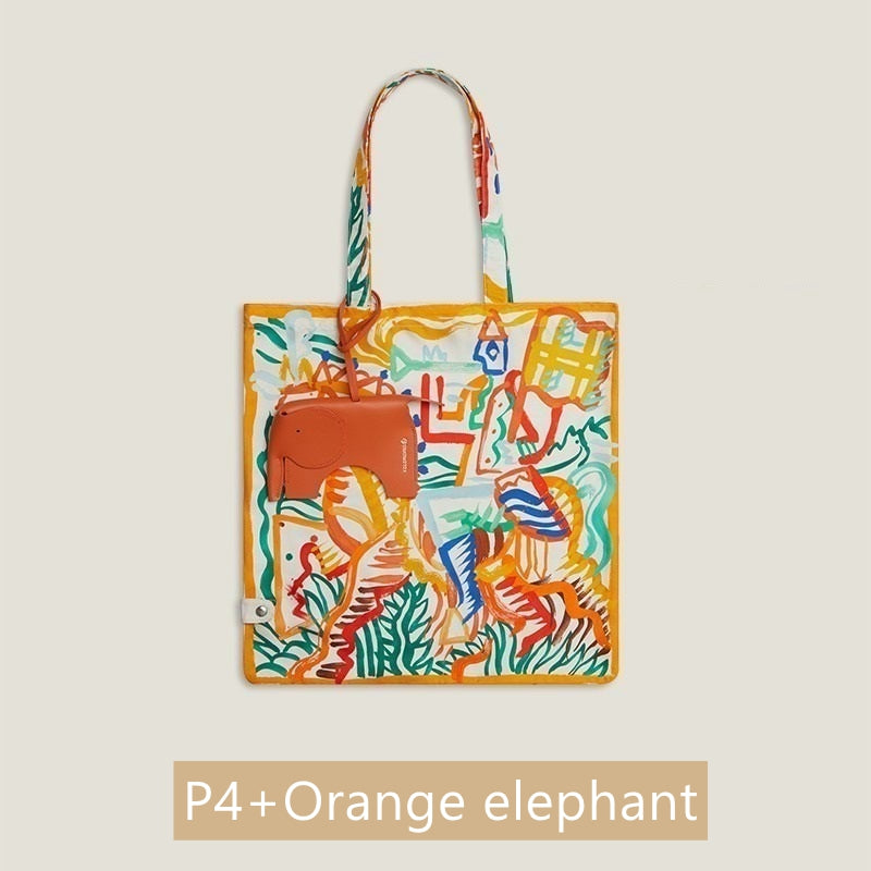 Twilly Silk Tote Bag/ Elephant Bag Charm