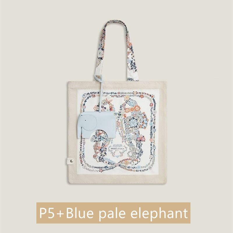 Twilly Silk Tote Bag/ Elephant Bag Charm
