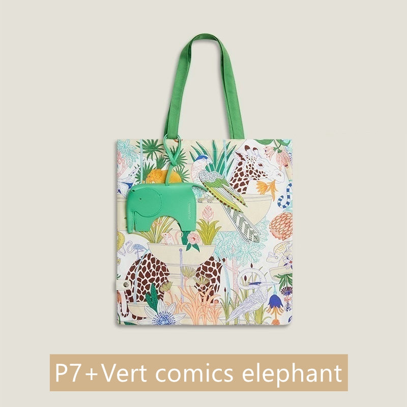 Twilly Silk Tote Bag/ Elephant Bag Charm