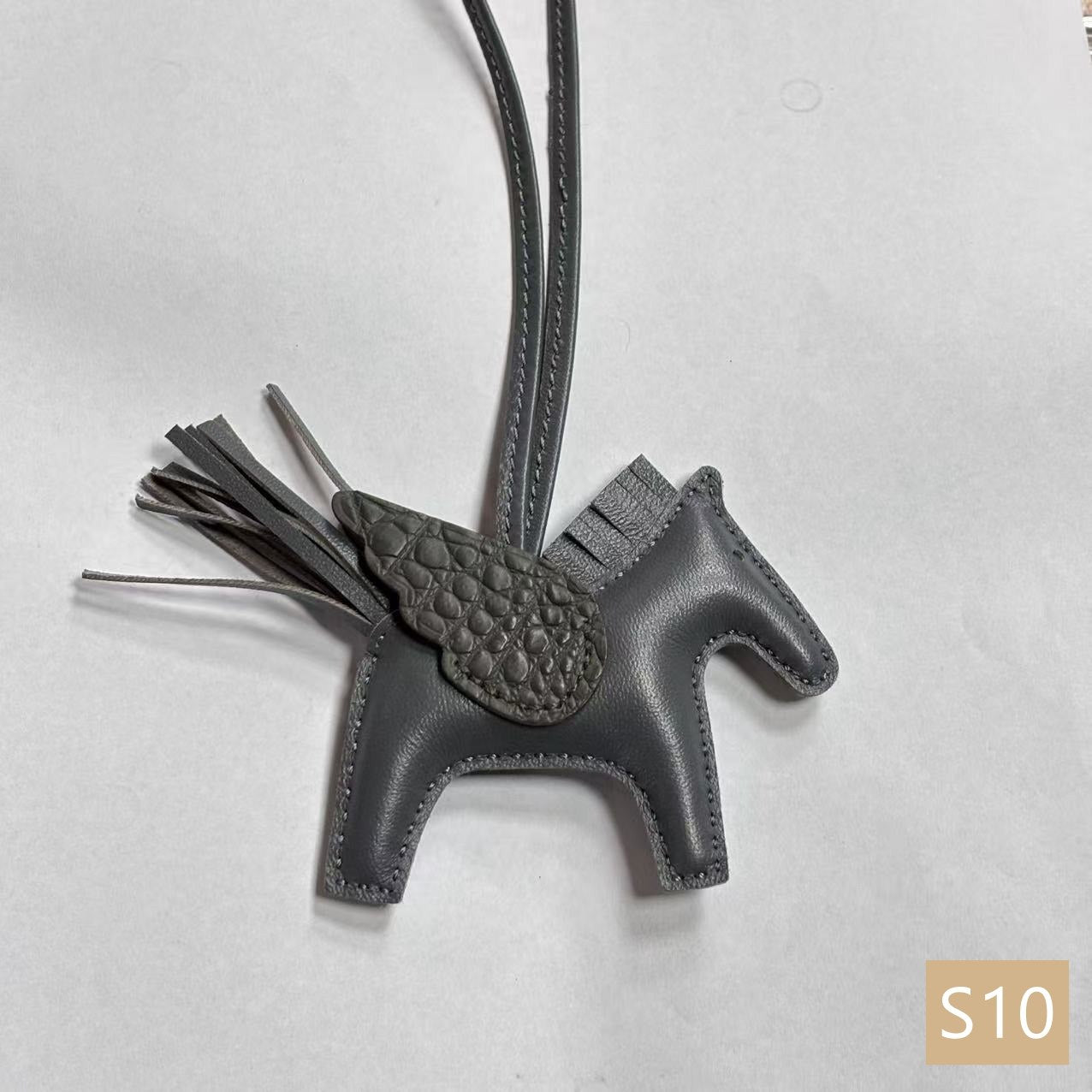 Lambskin Leather Bag Charm, Mini Flying Horse