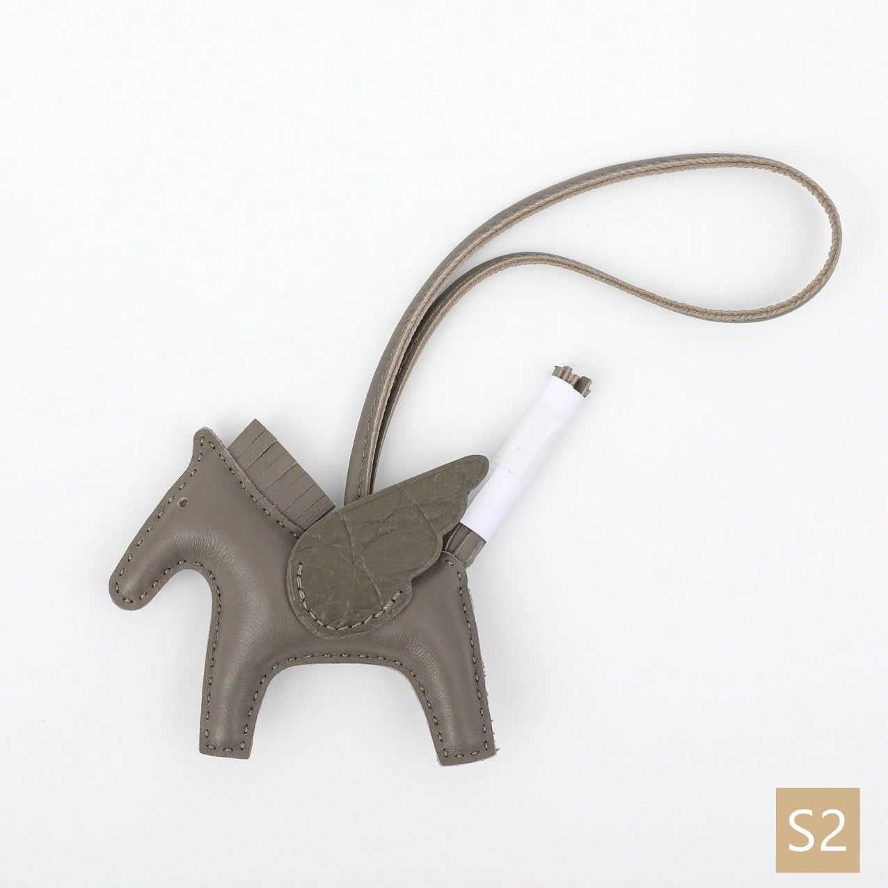 Lambskin Leather Bag Charm, Mini Flying Horse