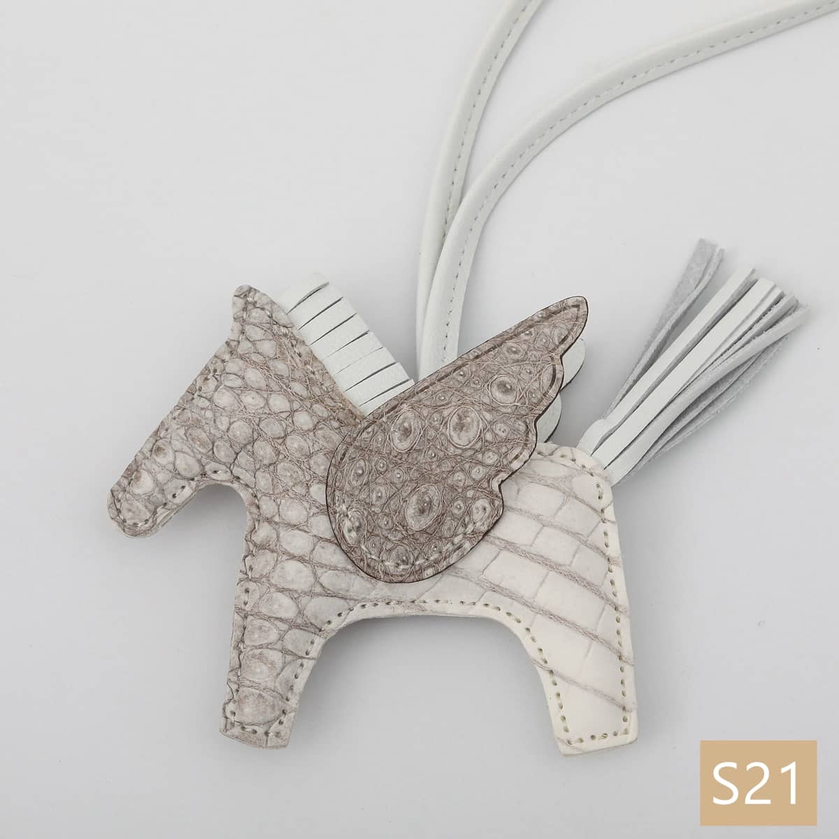 Lambskin Leather Bag Charm, Mini Flying Horse