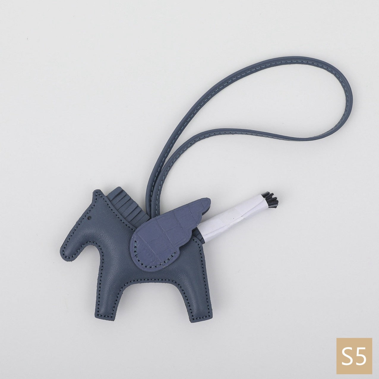 Lambskin Leather Bag Charm, Mini Flying Horse