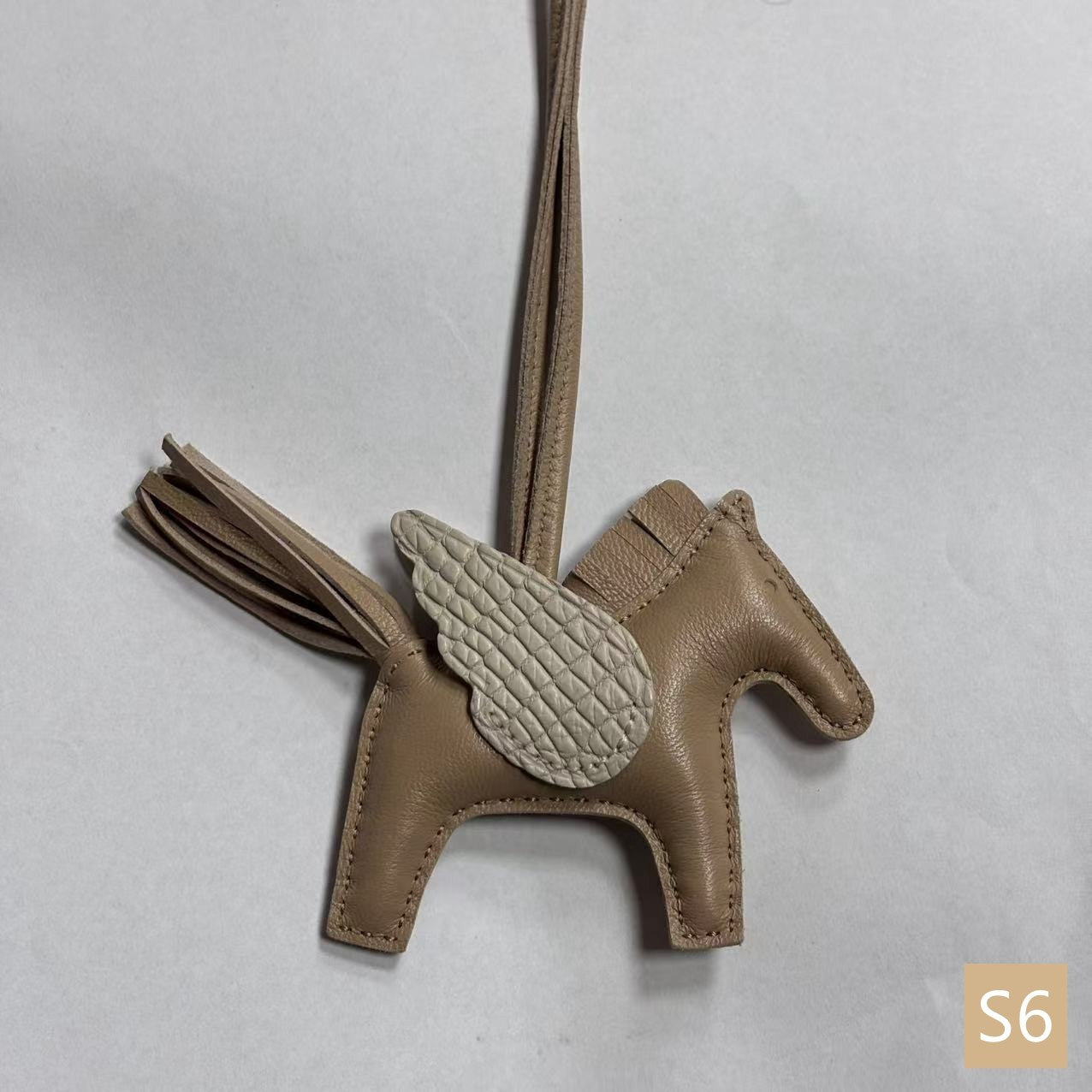 Lambskin Leather Bag Charm, Mini Flying Horse