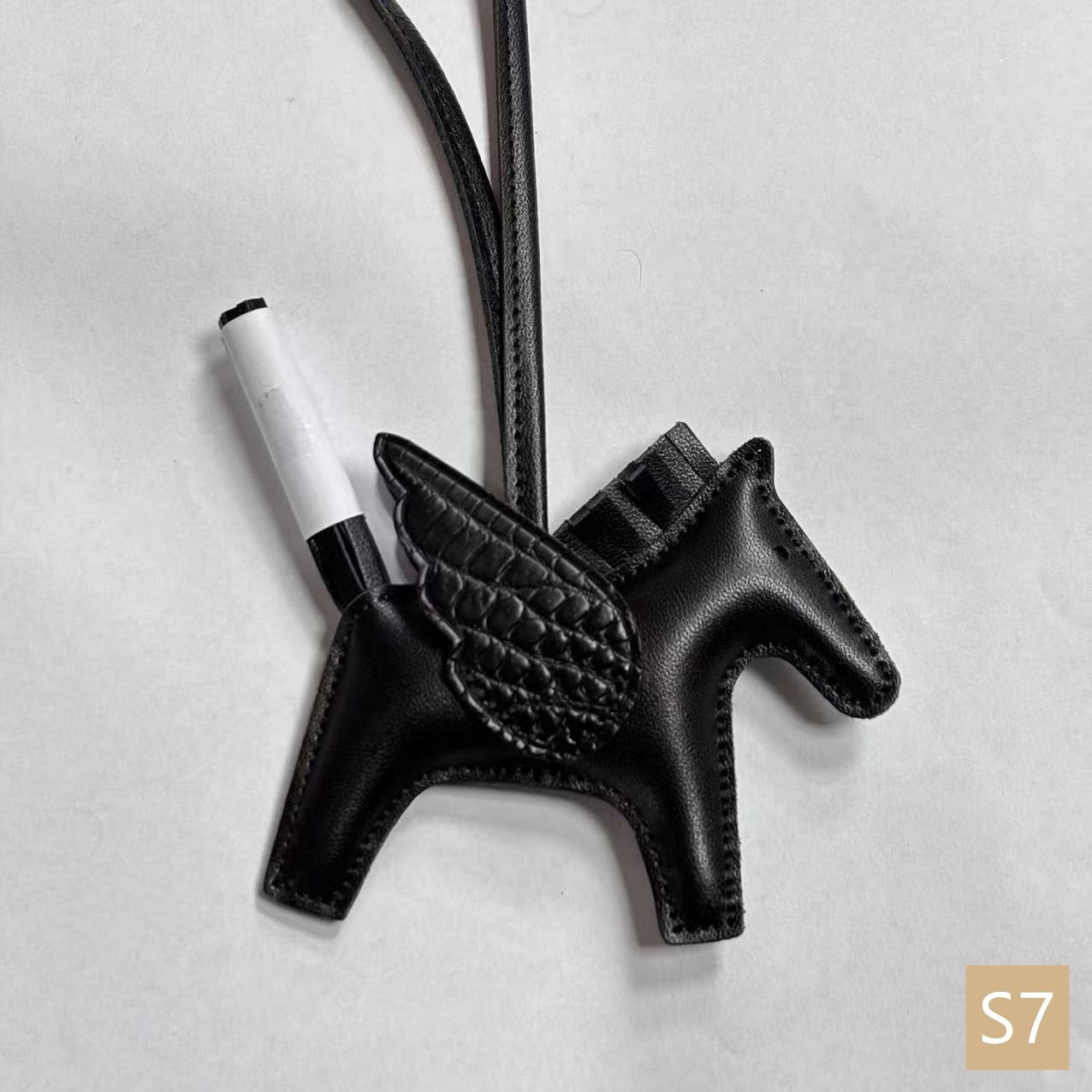 Lambskin Leather Bag Charm, Mini Flying Horse