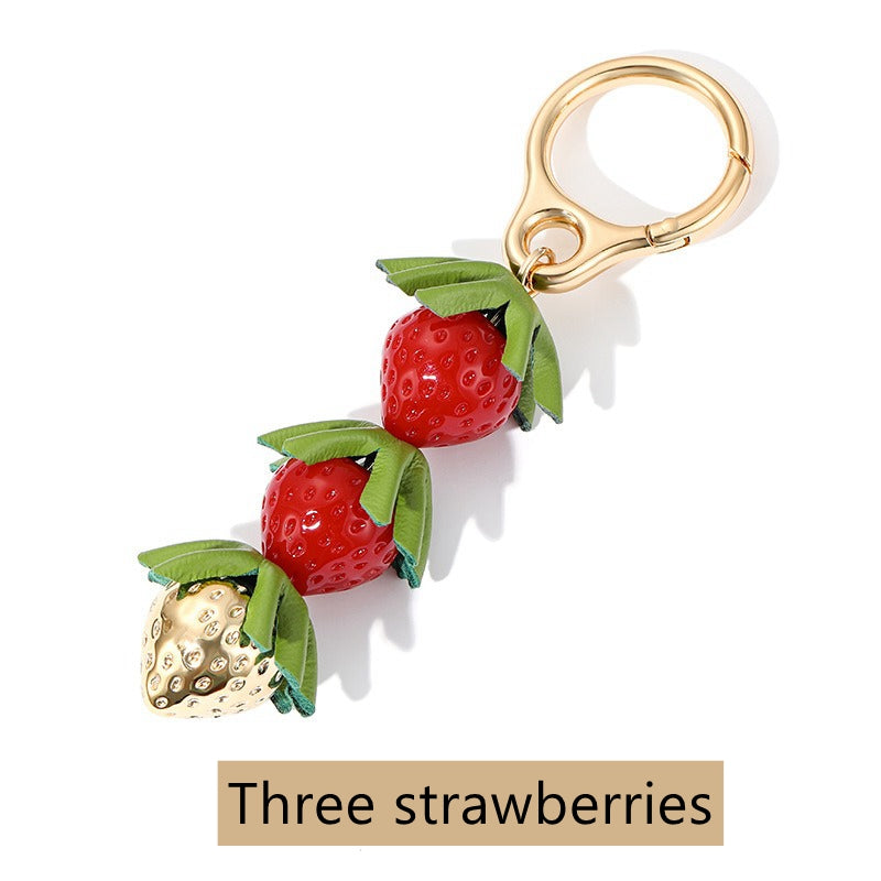 Eco-Resin Strawberry Bag Charm