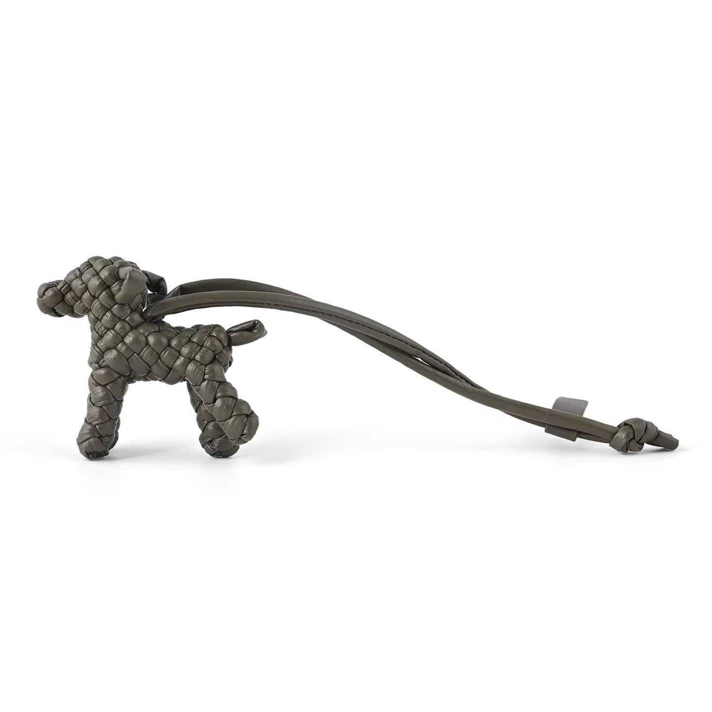 BV Leather Woven Dog Charm