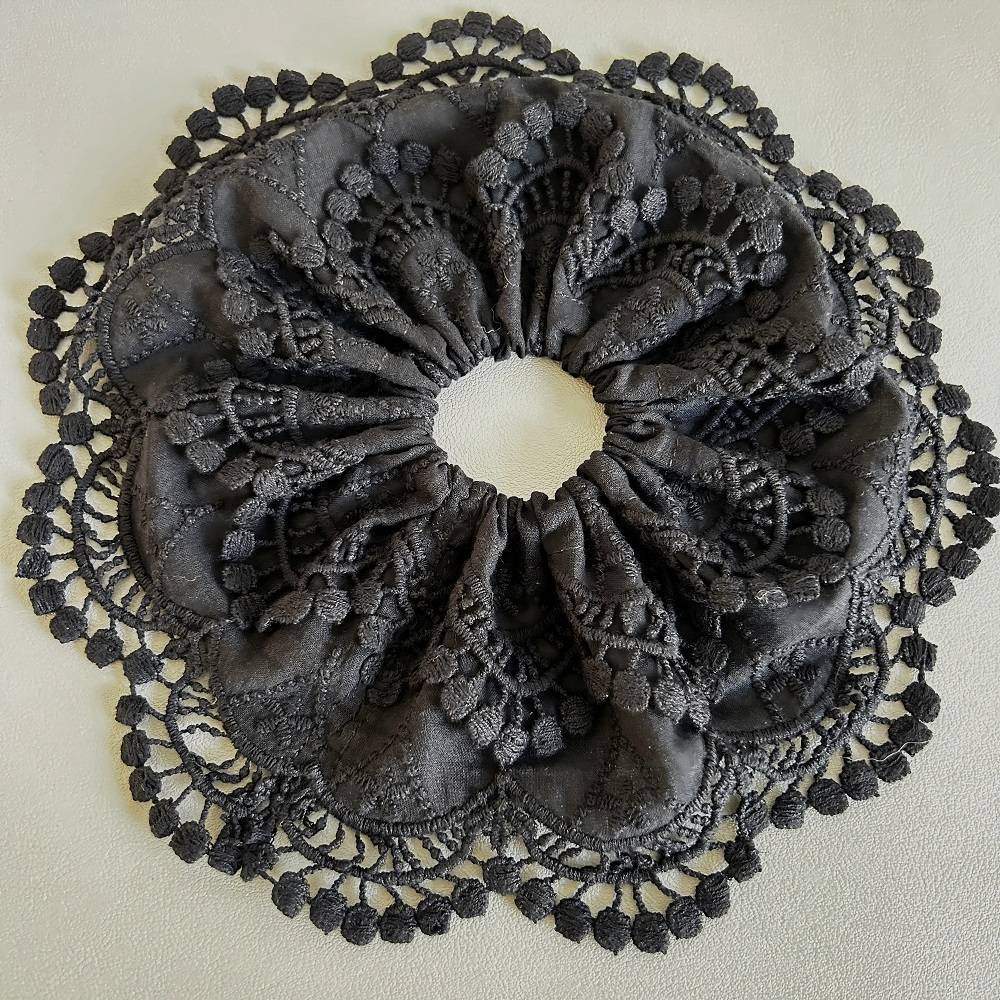 Embroidered Cotton Lace Trim, Scalloped Border Trim