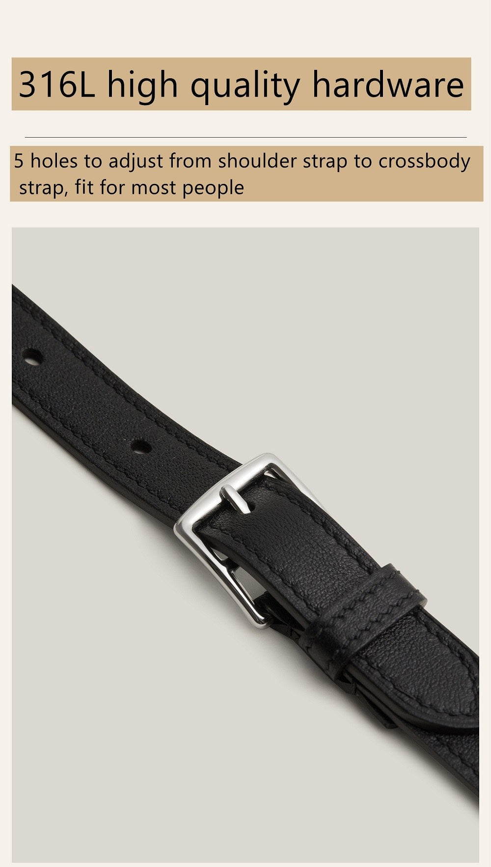 5cm/2" Adjustable Canvas Leather Strap for Kelly/other bags
