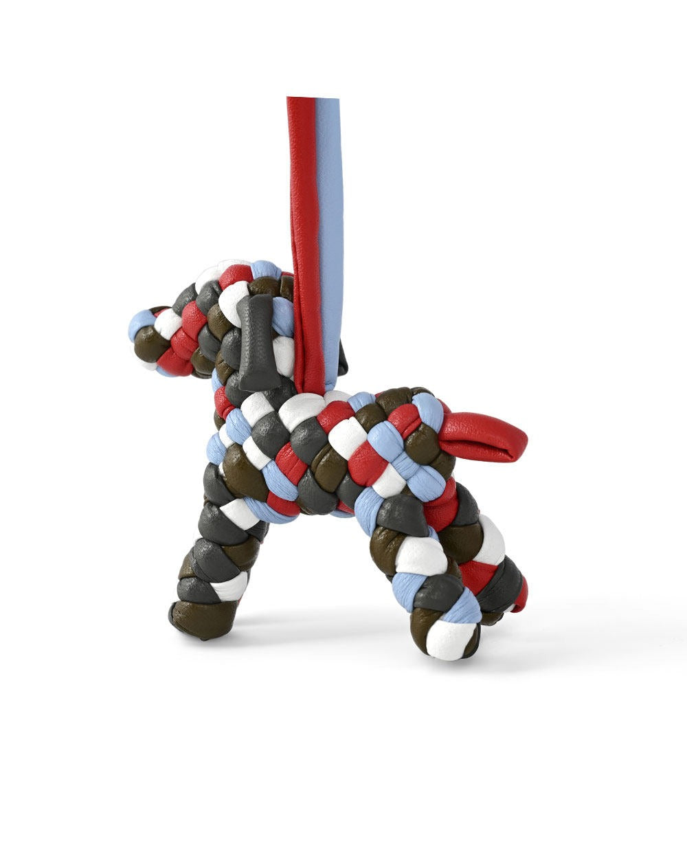 BV Leather Woven Dog Charm