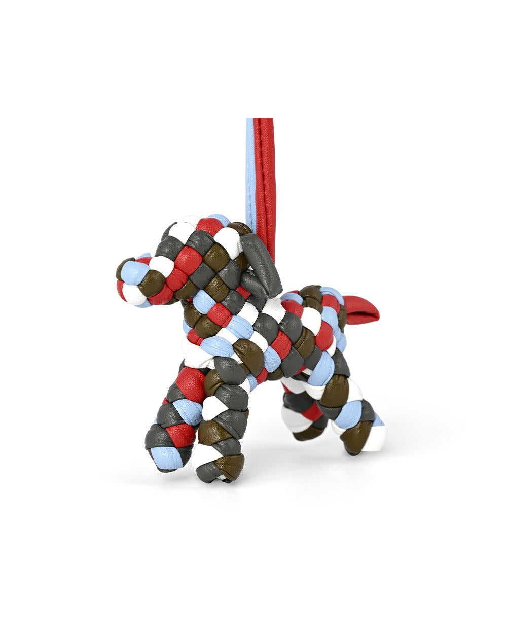 BV Leather Woven Dog Charm