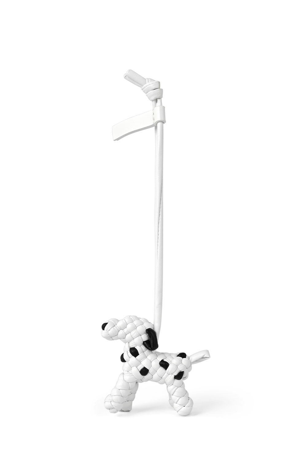 BV Leather Woven Dog Charm